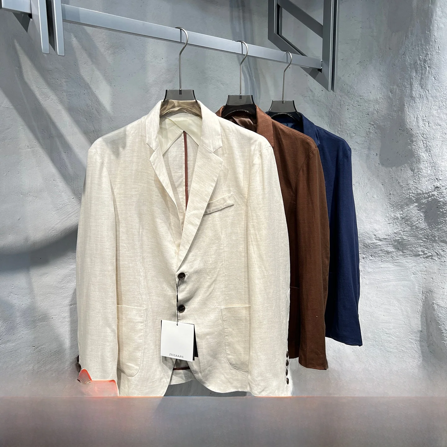  Italian Sle Men's Linen Suit Autumn New Arrival Lightweight Ele Busin Casual Classic Fit Two Button Suit