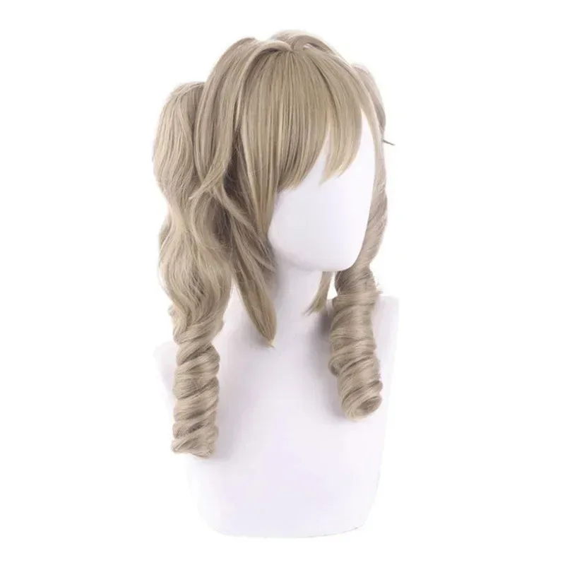 

Cosplay Barbara Double Ponytail Roman Scrolls Synthetic Short Curly Wig Cute Girl Heat Resistant Fiber Daily Party And Use