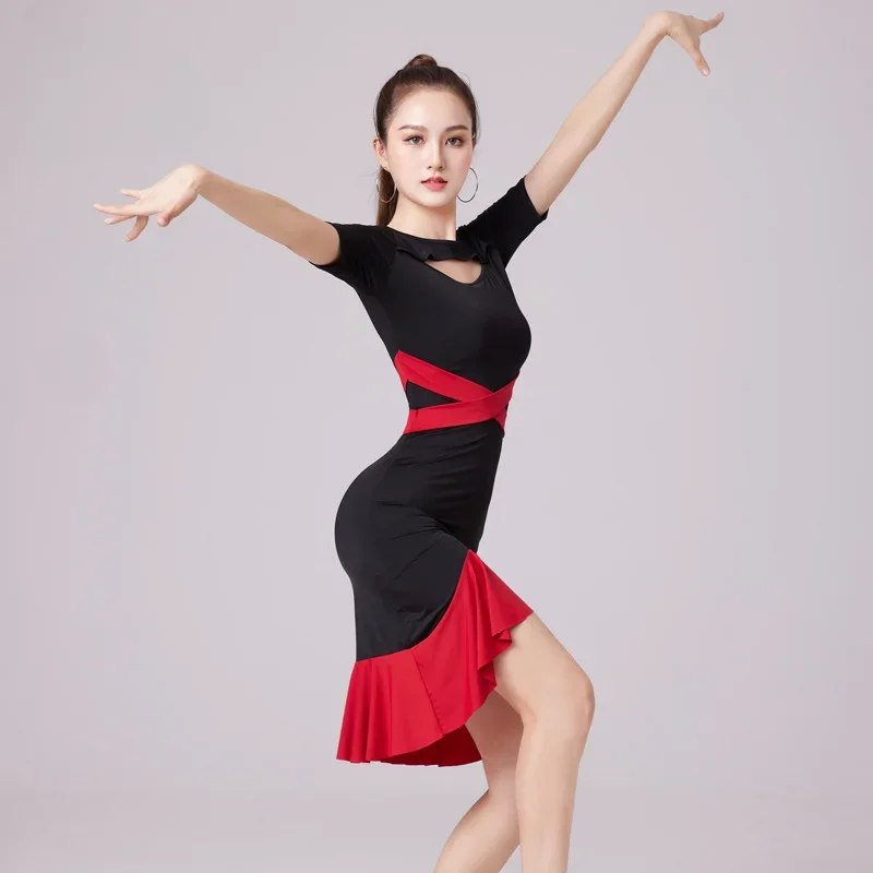 

Party Dresses New Latin Dance Skirt Dress Adult Woman Disguise Performance Costume Practice Professional Dance Samba Competition