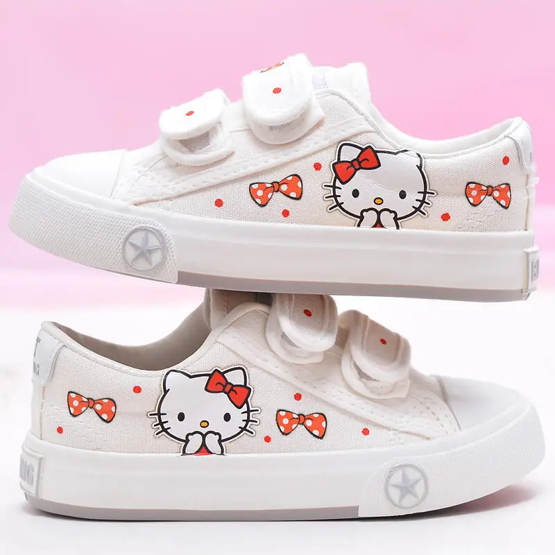 

Красивая детская парусиновая обувь с героями мультфильмов «Hello Kitty», дышащая повседневная обувь, обувь для скейтбординга, обувь на мягкой подошве, модный праздничный подарок
