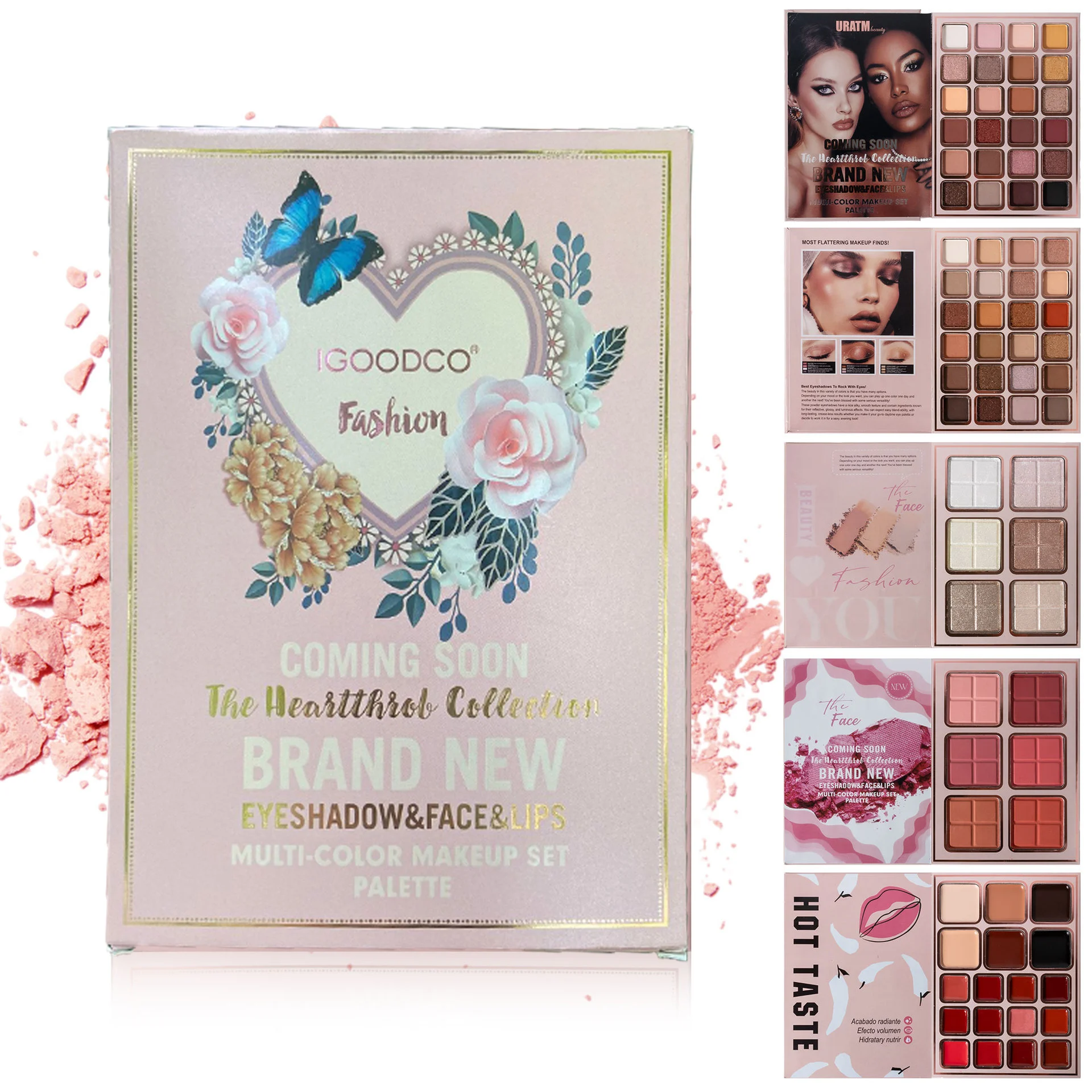 78色オールインワンメイクアップパレットセット、5層ブックデザイン、マットシマーアイシャドウ、チーク、コントゥア、ハイライター化粧品