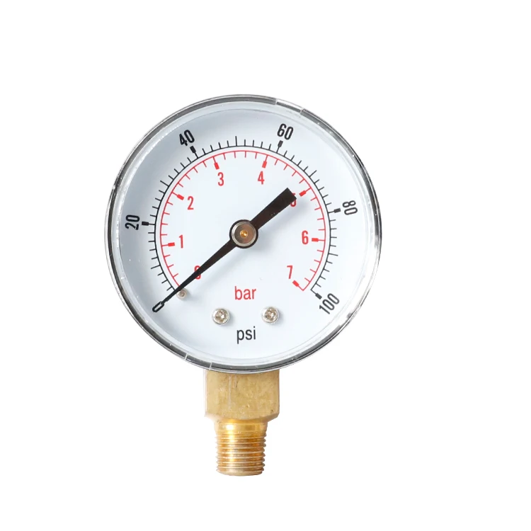 공기 물 연료 오일 유압 압력 게이지, 50mm 1/8 