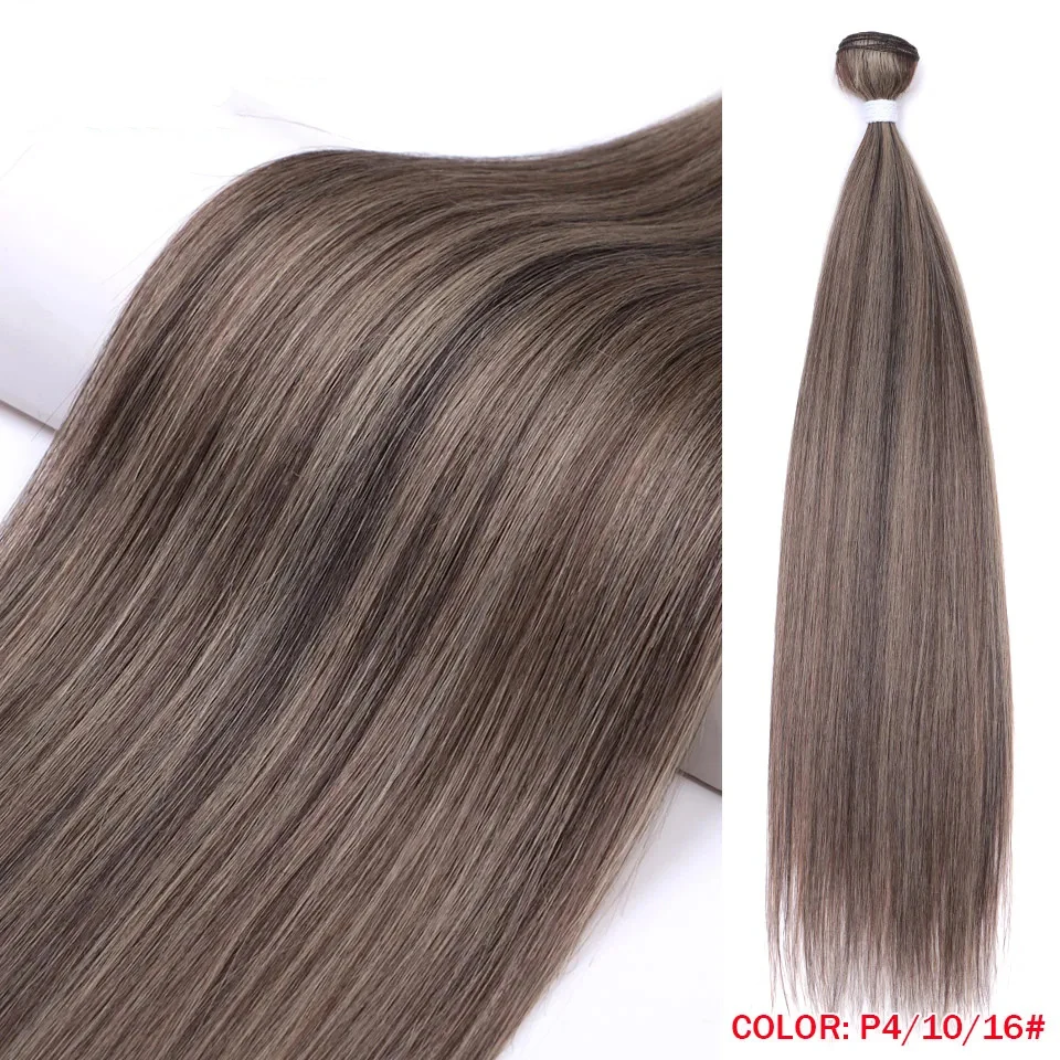 Bone Straight Hair Bundles Salon Natural Hair Extensions Fake Fibers Super Long Synthetic Yaki Straight Hair Weaving Full to End