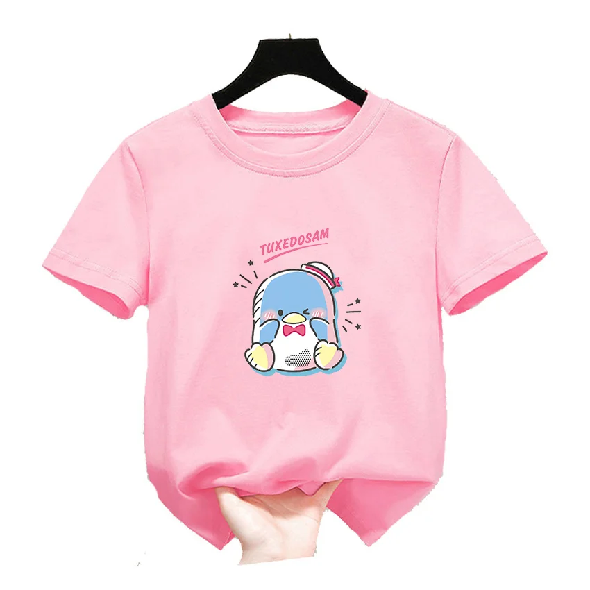 Cartoon Tuxedosam Boys Girls Clothes Kawaii Kids Funny T-Shirts Teenager Summer Short Sleeve T shirt Cute Children Tops