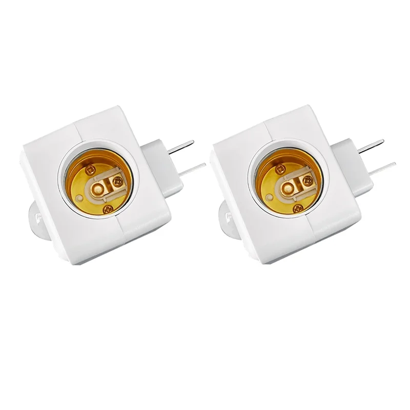 

ABJO-2Pcs Motion Sensor Light Socket E27 Motion Detector Lamp Holder Socket Automatic Human Infrared Sensor Lamp Holder US Plug