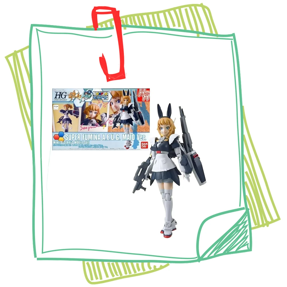 

Подлинный оригинальный Bandai GUNDAM HGBF SUPER FUMINA A.E.U.G MAID Ver. Аниме фигурка в сборе модель игрушки модель подарки