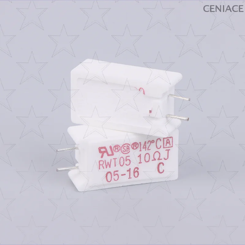 Bundle of 2, Cement Resistance RWT05 5W 6.8ΩJ, Heat Protection at 142℃