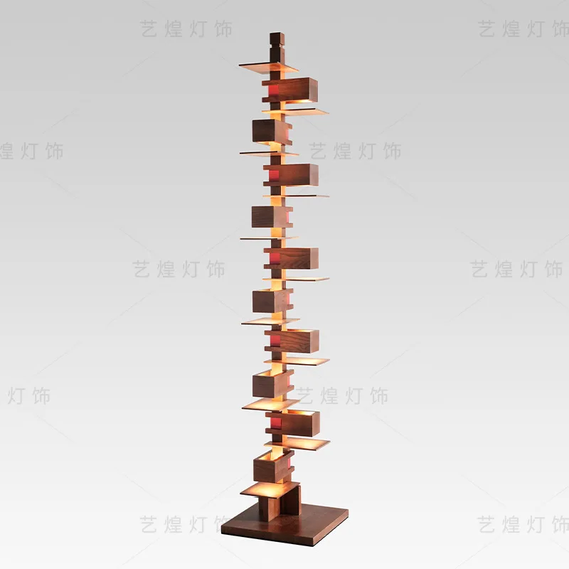 

Medieval French Frank Nanyang Wind and Water Villa Log Wabi Wind Living Room Floor Lamp Retro Designer Lamp