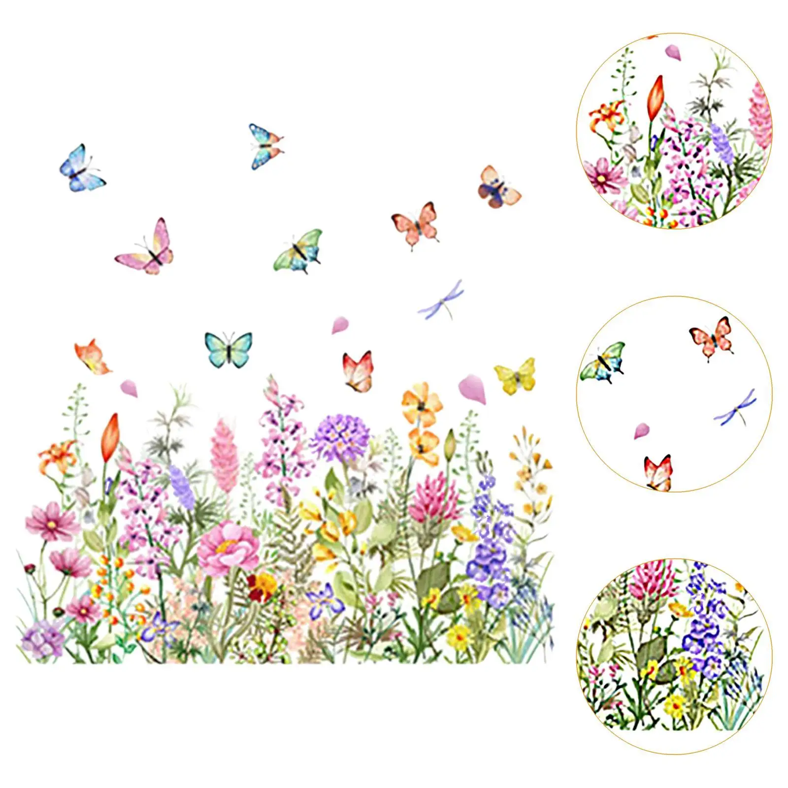 Creative Butterfly Glass Window Cling Removable Floral Decals Modern Garden Decor for Living Room Bedroom
