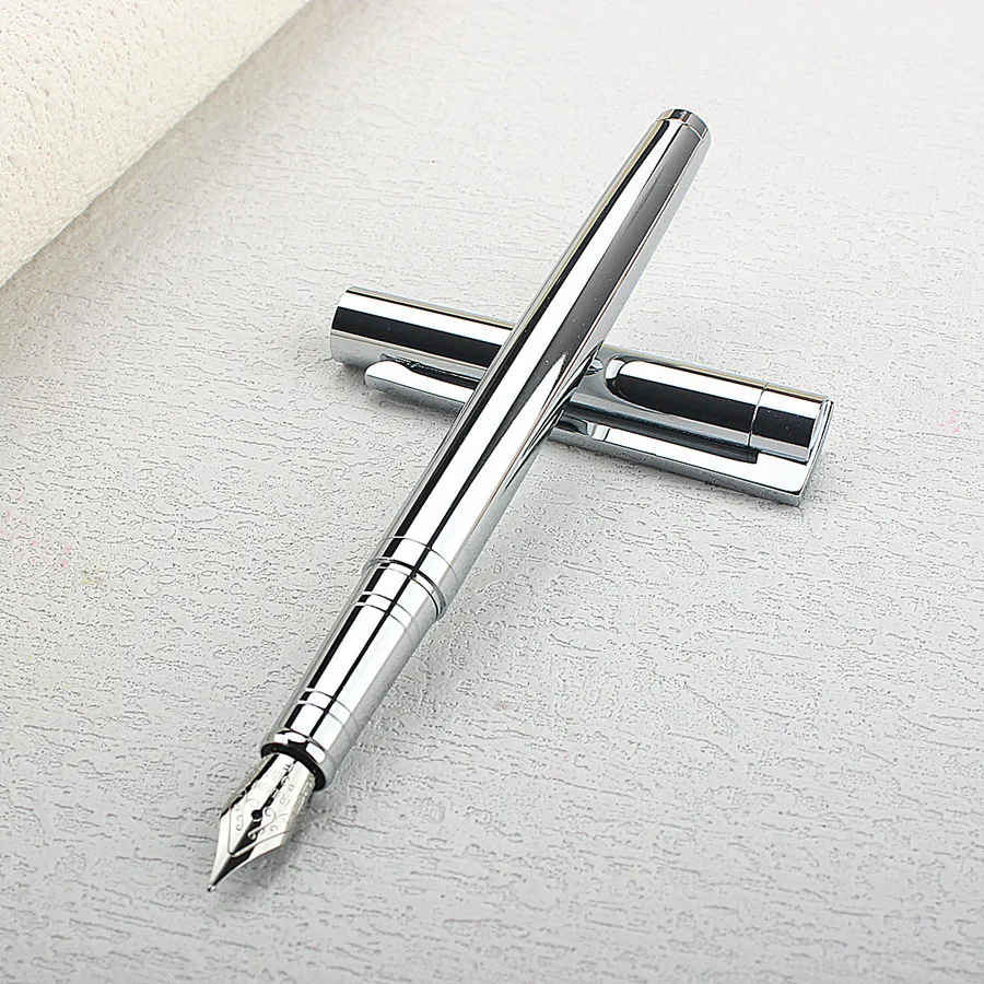 

Luxury Quality 126 Silver Color Business Office Fine Nib Fountain Pen New Calligraphy Pen School Supplies