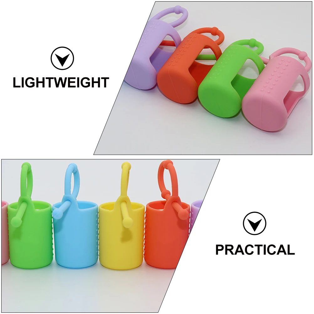 6 Pcs Essential Oil Bottle Protector Glass Silicone Sleeve 15ml Soft Elastic Portable Travel Cover Decorative Practical