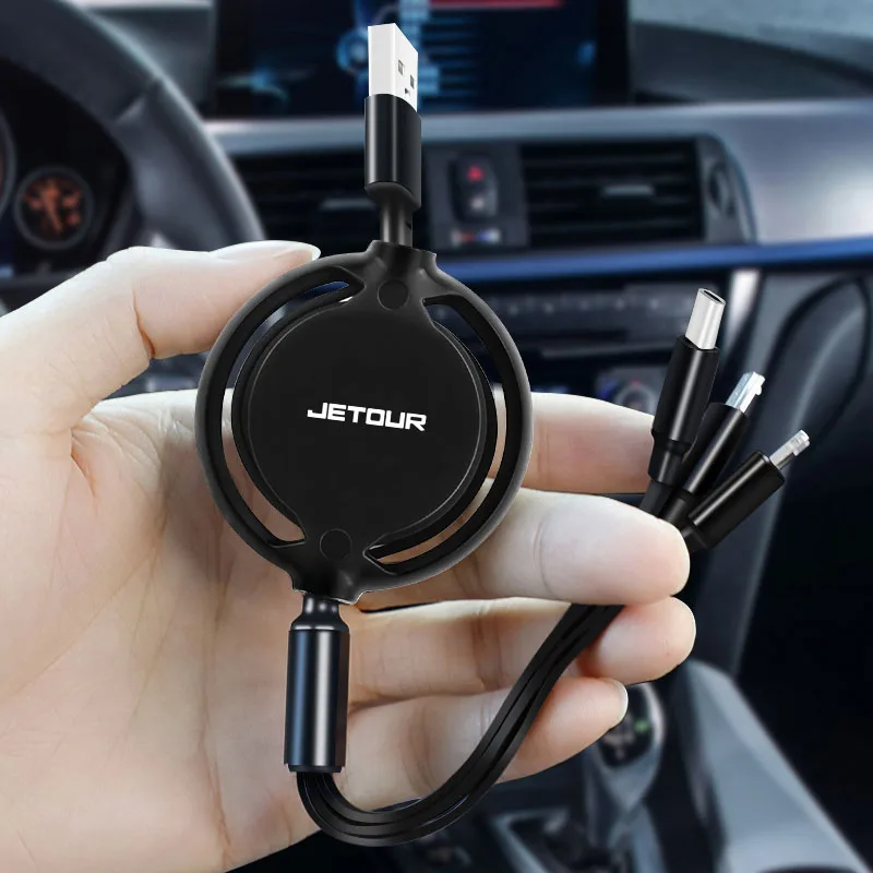 

Кабель для быстрой зарядки 3 в 1, USB-кабель типа C, зарядное устройство для передачи данных, аксессуары для интерьера для Jetour X70 X90 X70S PLUS Dashing X-1 X95 i-DM