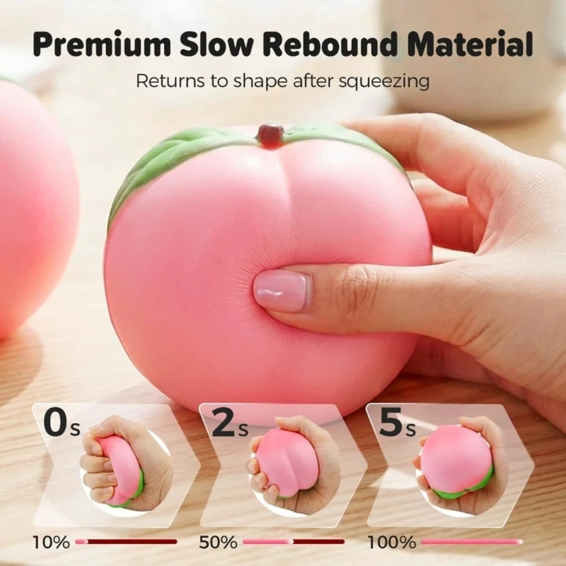 Squeeze Sensory Toy Realistic Green Peach Portable Deformation Plaything For Anxiety Relief A2UB