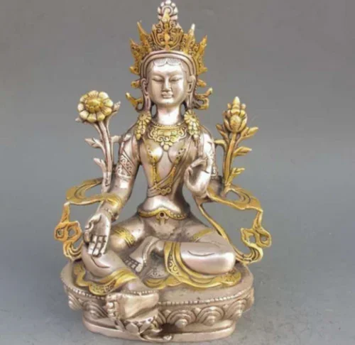statua-del-buddismo-tibetano-del-buddha-tara-bianco-dorato-in-rame-d'argento-del-tibet-da-886-pollici