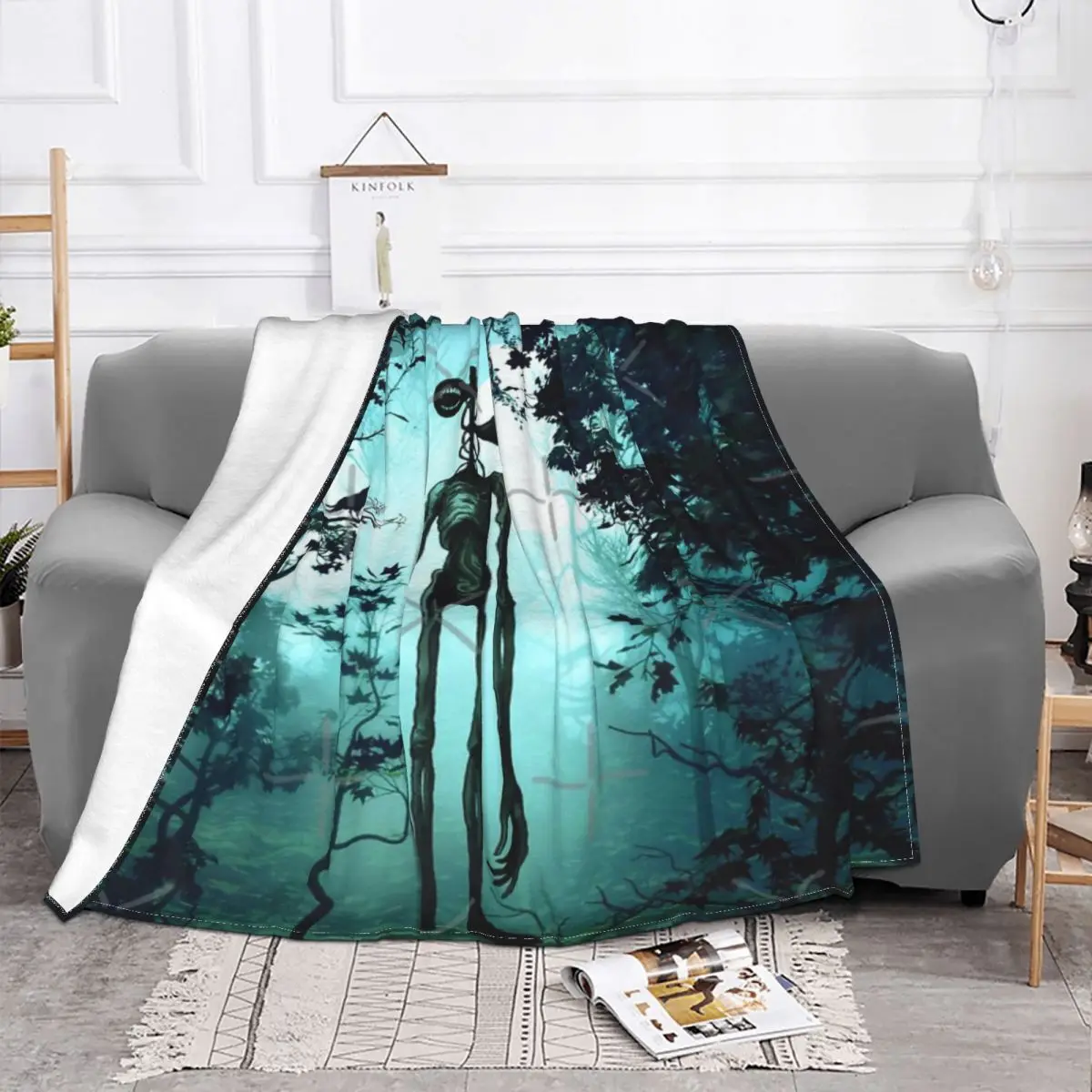 Siren Head In Horror Background Home Knee Blanket Blankets & Throws Winter Warm Blanket Throw Blanket