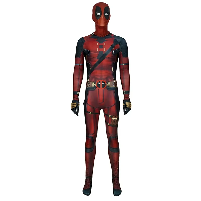 Deadpool Wolverine Cosplay Jumpsuit Headgear Deadpool 3 Costume Party Zenti Fancy Bodysuit For Men Boys Unisex Halloween