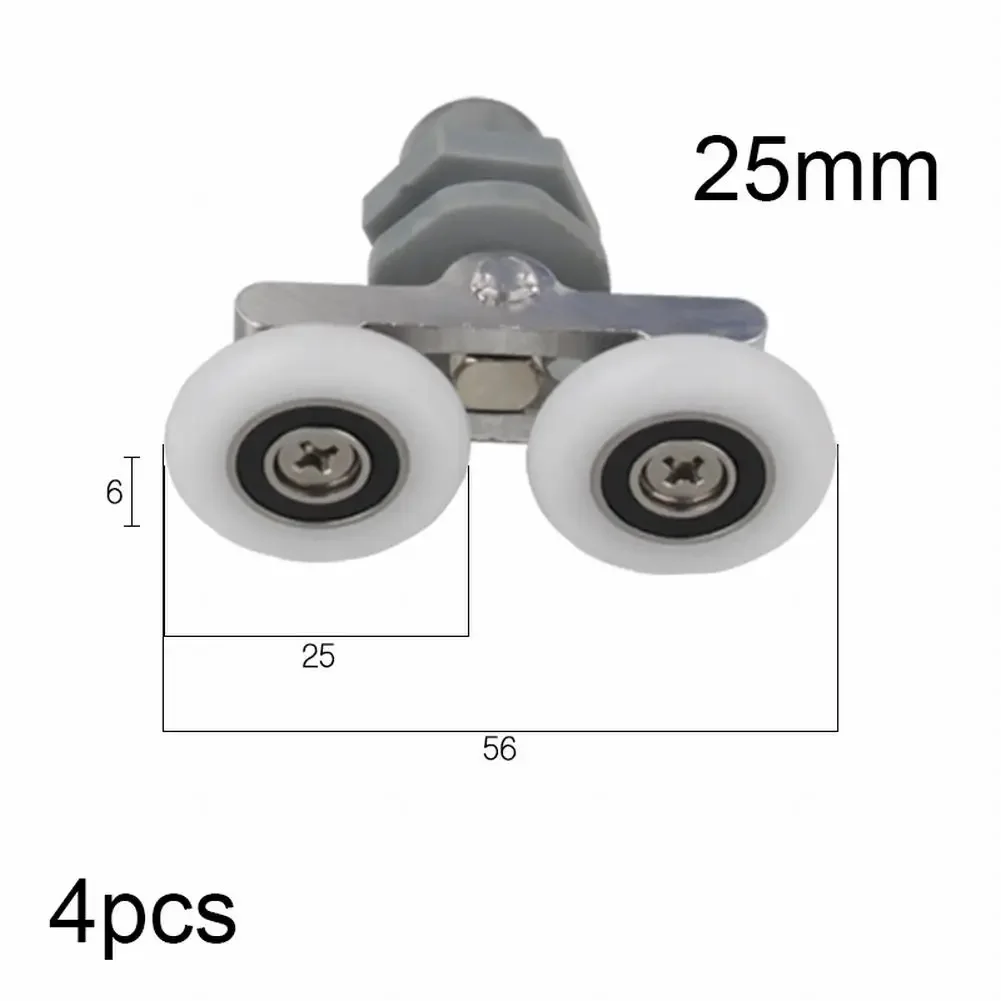 Smooth Sliding Shower Door Roller Wheels, Long Lasting Performance, Perfect for 4 6mm Glass Thickness, 4 Piece Set