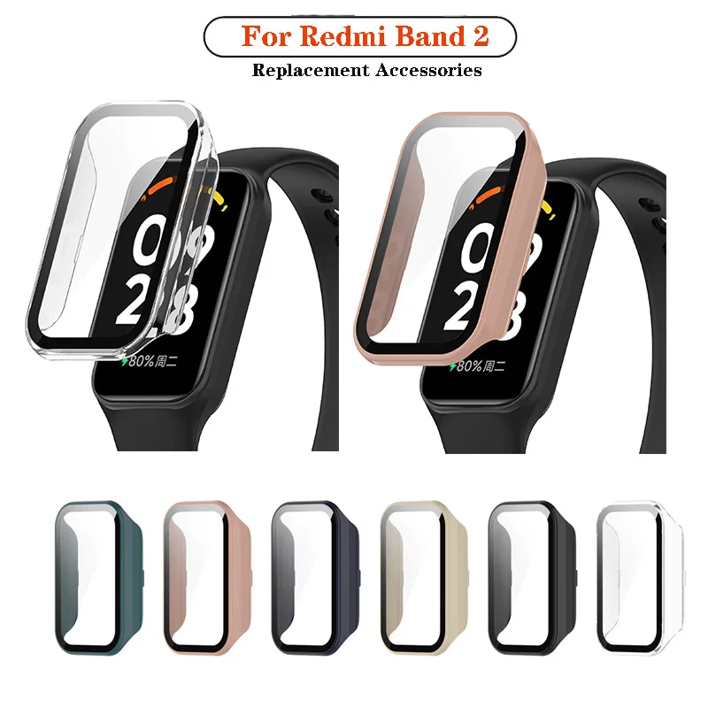 

Tempered Glass Screen Protector Protective Hard Cover Case For For Redmi Band 2 / Xiaomi Band 8 Active