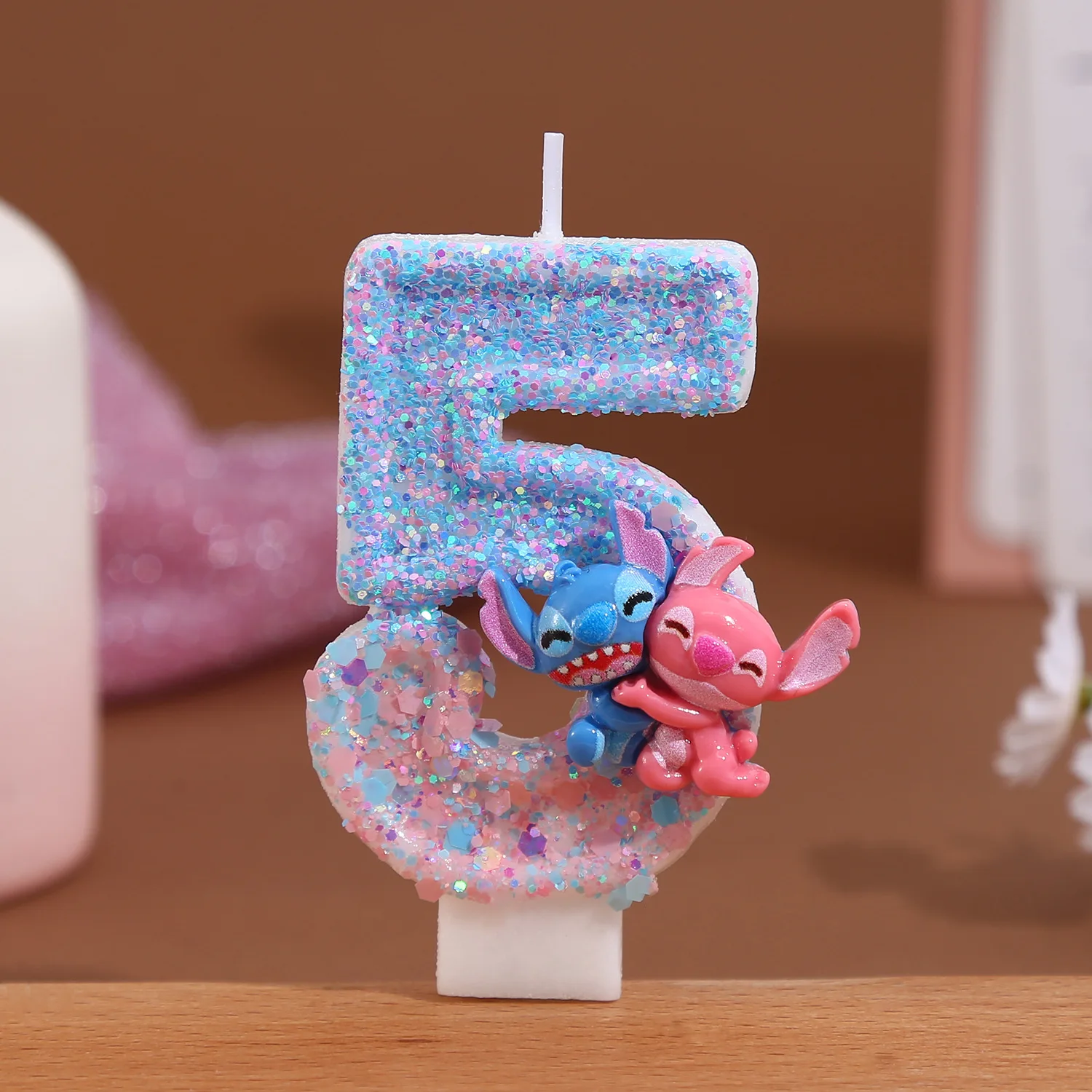 لطيف ليلو و غرزة شمعة عدد 0-9 أنيمي الرقمية غرزة الملاك الأطفال تحت عنوان شموع الحفلات استحمام الطفل هدايا الحفلات 1 قطعة #2