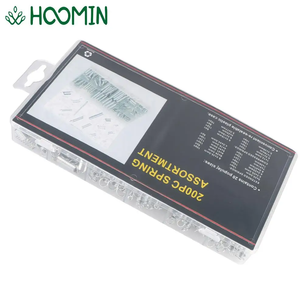 Tension Spring Hardware Tool Spring Set Accessories Extension And Compression Coil Metal Steel Assorted With Storage Box