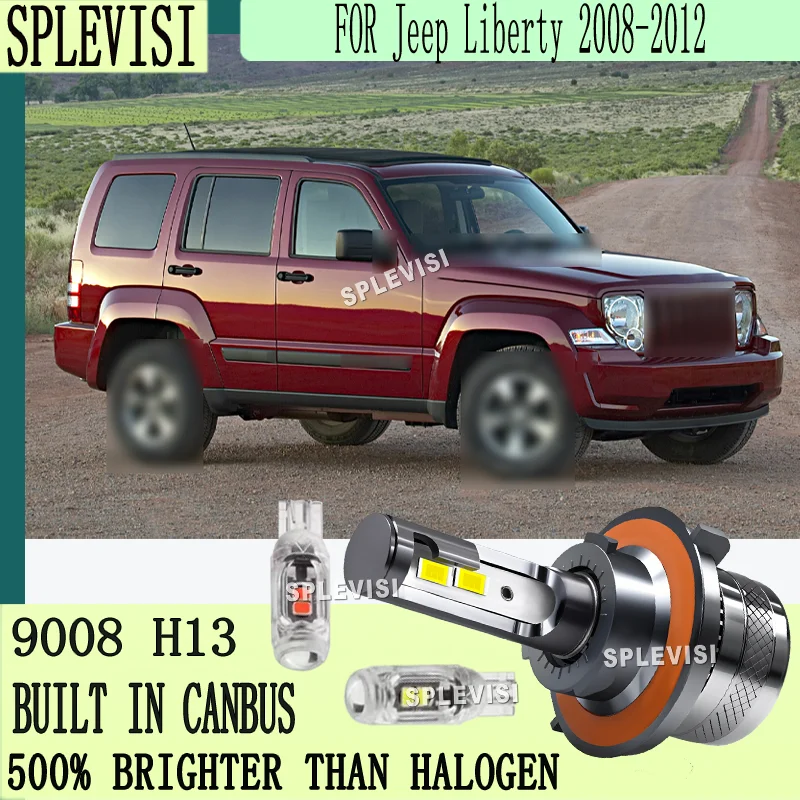 

LED Error Free 500% Brighter Than Halogen Improves Night Driving Safety 9008 Headlight for Jeep Liberty 2008 2009 2010 2011 2012
