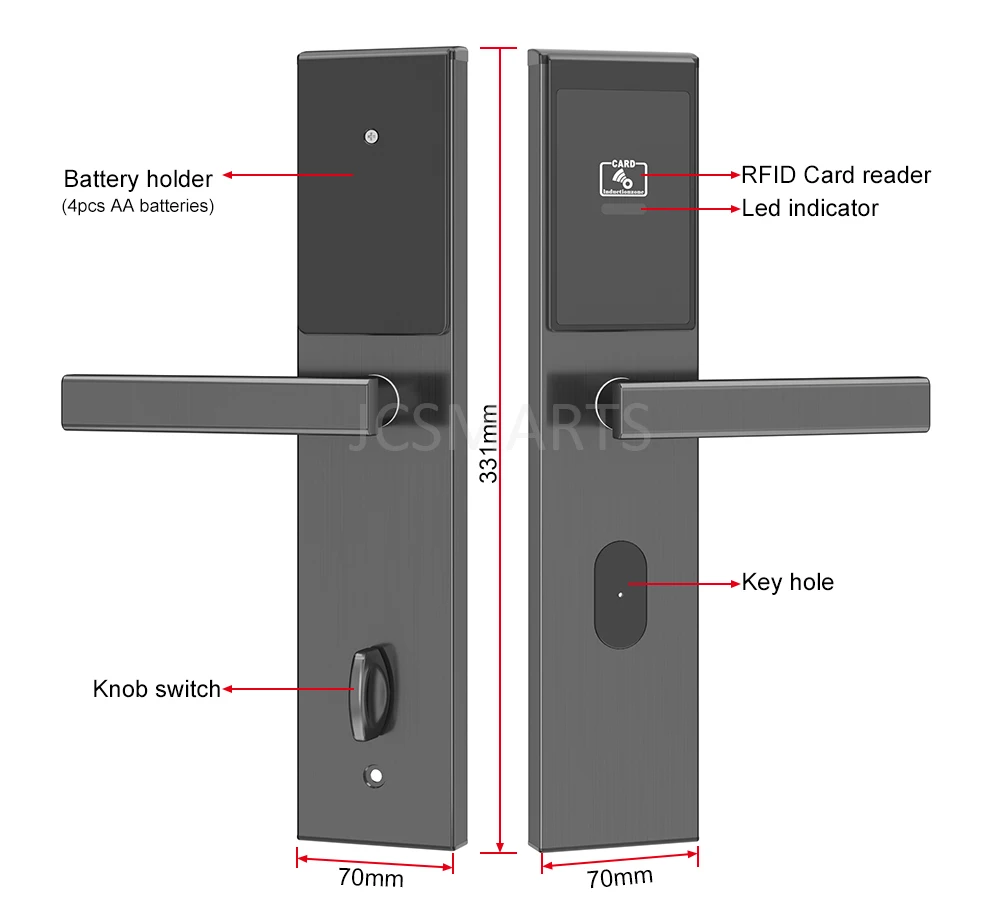 

6068 Mortise Anti-thieft Electronic Hotel Door Lock with RFID Card Reader