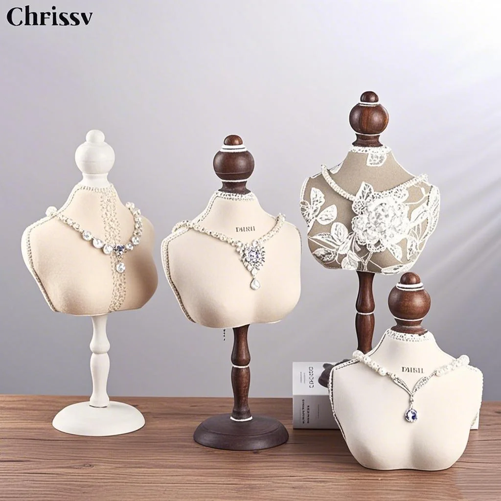 

Necklace Chain Bust Jewelry Holder Elegant Mannequin Model for Home Bedroom Dresser
