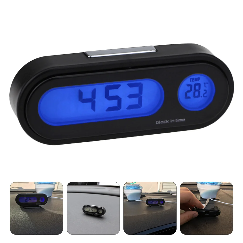 

Auto Clock Temperature Gauge Car Luminous Thermometer High Brightness Multi Function