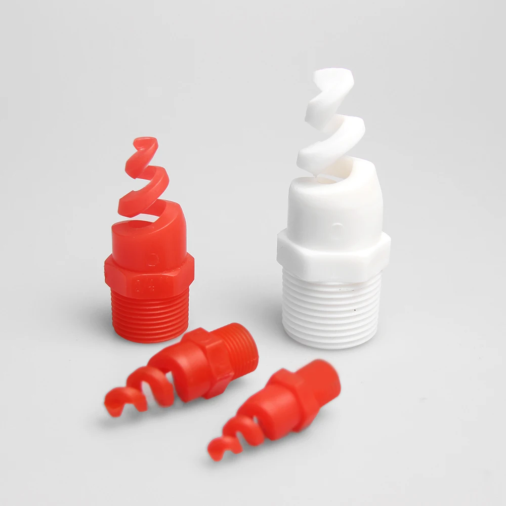 Wysokiej jakości dysze spiralne Huajue OEM/ODM 60 stopni 3/8 cala z tworzywa sztucznego, odpowiednie do czyszczenia przemysłowego i usuwania pyłu.