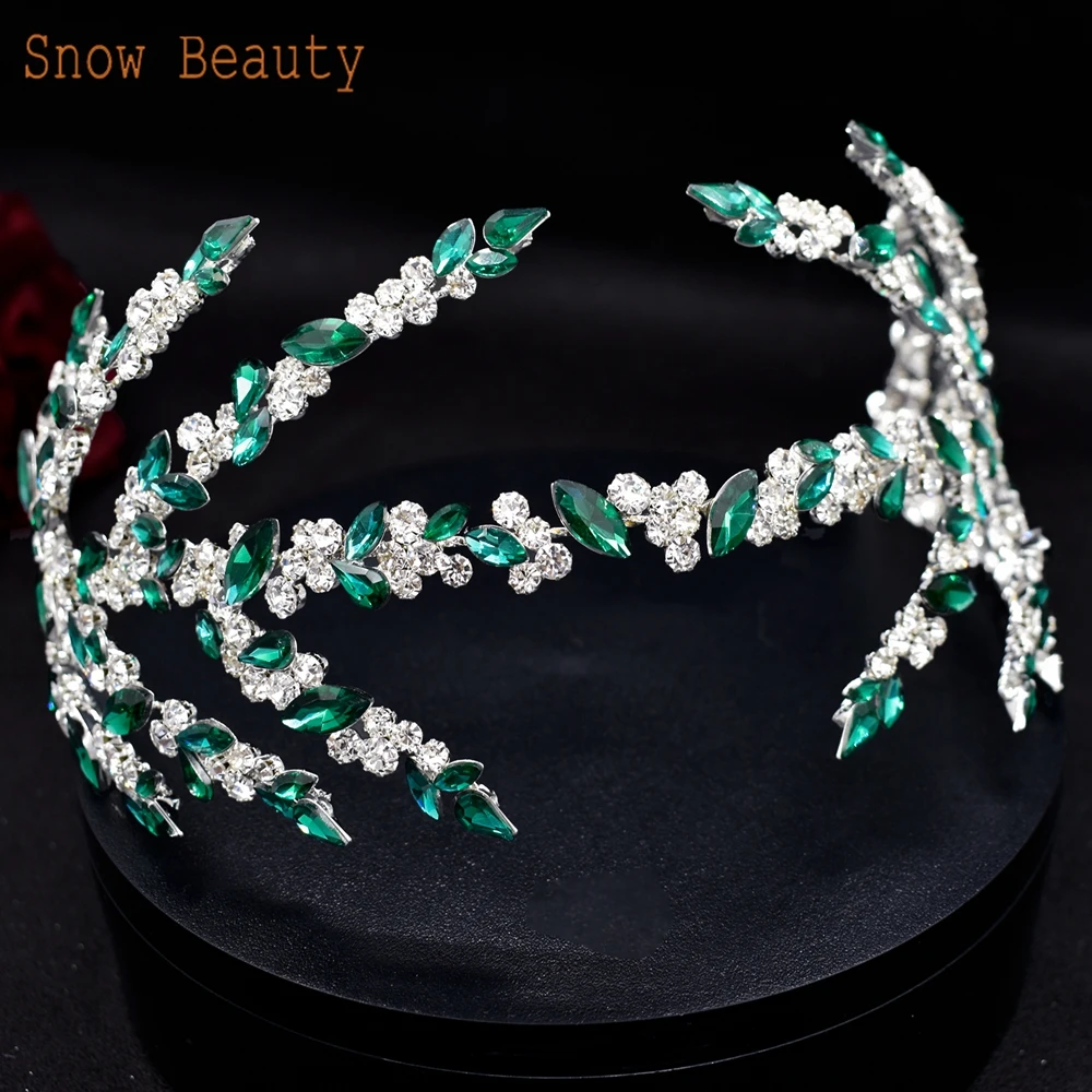 A254 Rhinestone Headband for Women Tiara Bridal Headpiece Bridal Headwear Wedding Hair Accessories Princess Crown Queen Diadem