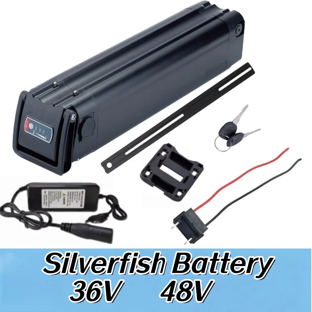 

36V 48V 15Ah 17Ah 20Ah Battery 18650 Lithium Rechargeable Battery for Silverfish 250W-750W Bafang Motor Kit with 2A Charger.