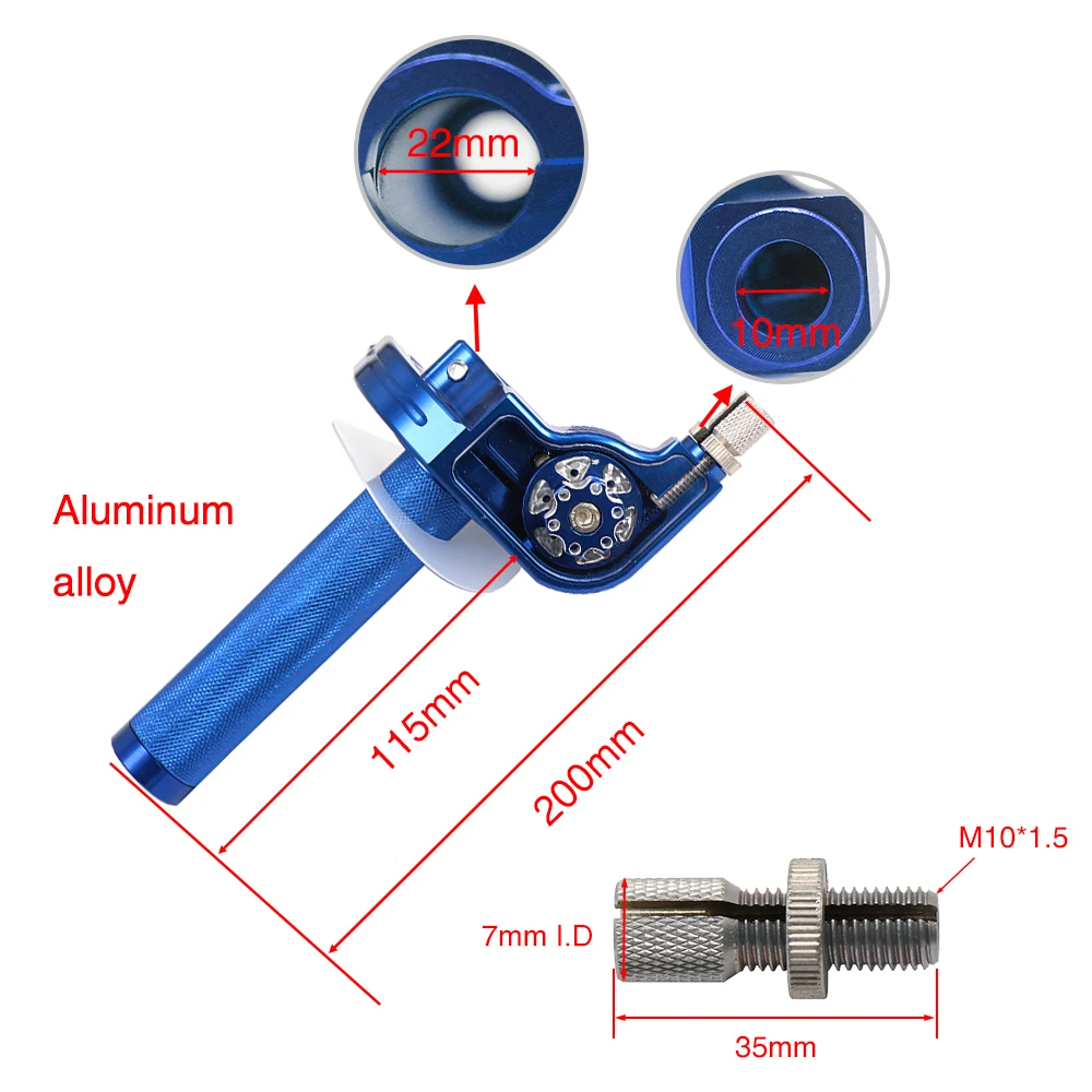 ZS Racing Motorcycle 7/8\'\' CNC Aluminum Multicolor Quick Twist Throttle Fuel Oil Accelerator Control Handle Grip