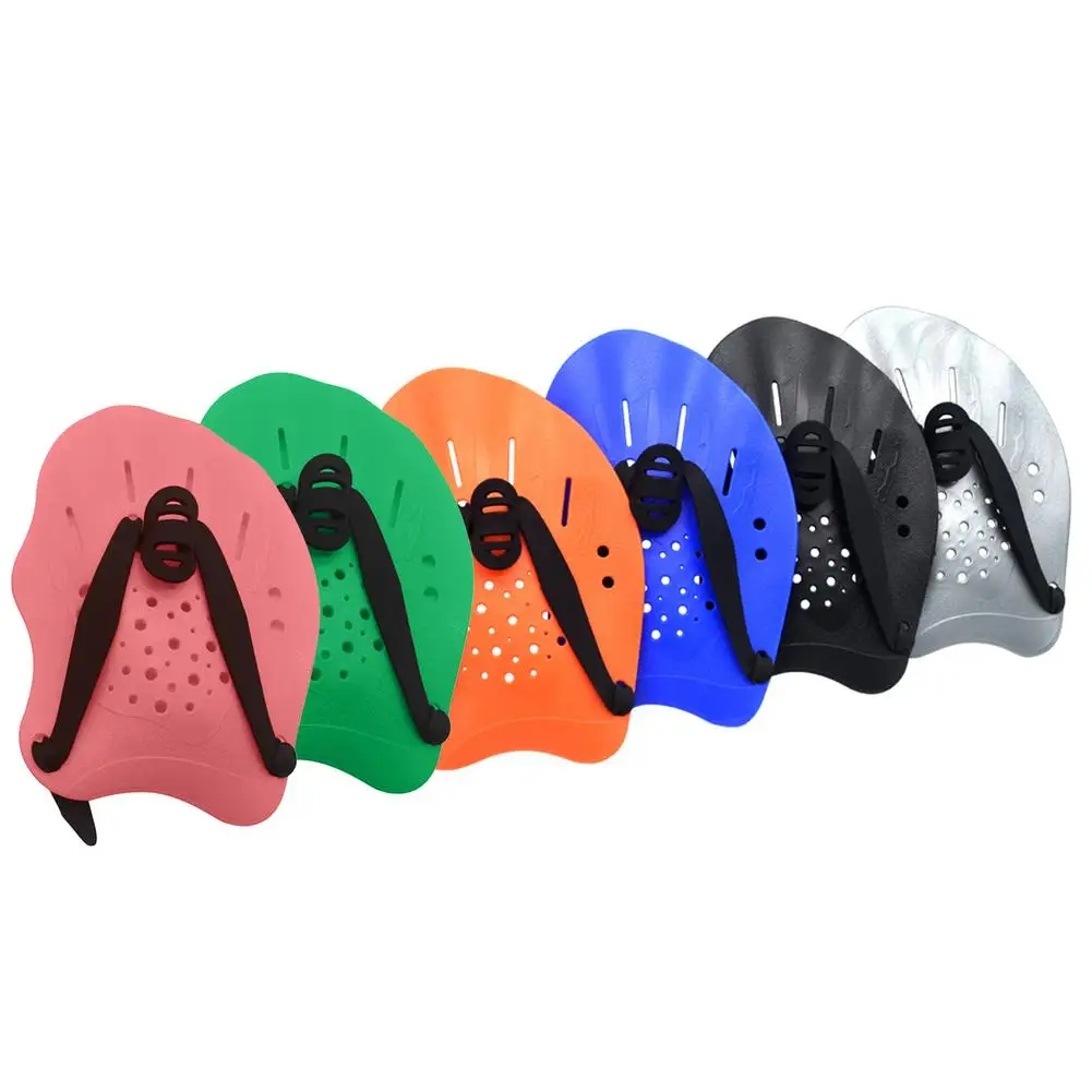 1 Pair Swim Paddles Hand With Adjustable Strap Multi-color Swimming Training Equipment For Women Men Children Drop Shipping