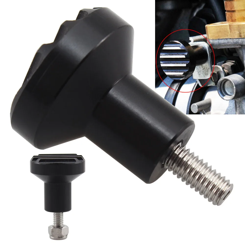 1 Piece Motorcycle Carburetor Choke Knob Compatible With Bonneville Scrambler Thruxton 900 2008-2015 Aluminum Black Choke Knob
