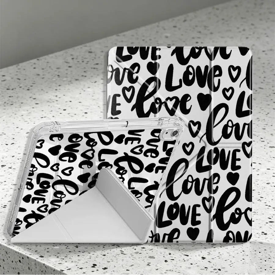 Tablet Case For Samsung Galaxy Tab A11 S8 S7 FE A9 Plus S10 Lite S9 Plus A8 With Pen Slot Cover Doodle Hearts