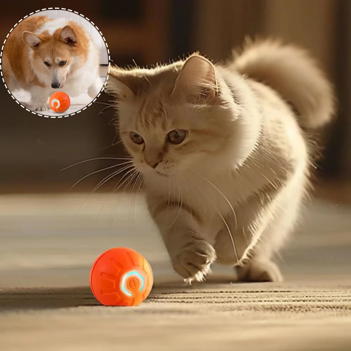 

Automatic Moving Dogs Toy Ball Smart USB Jumping Rotating Interactive Dog Chew Toy Ball for Puppy Ball Toys