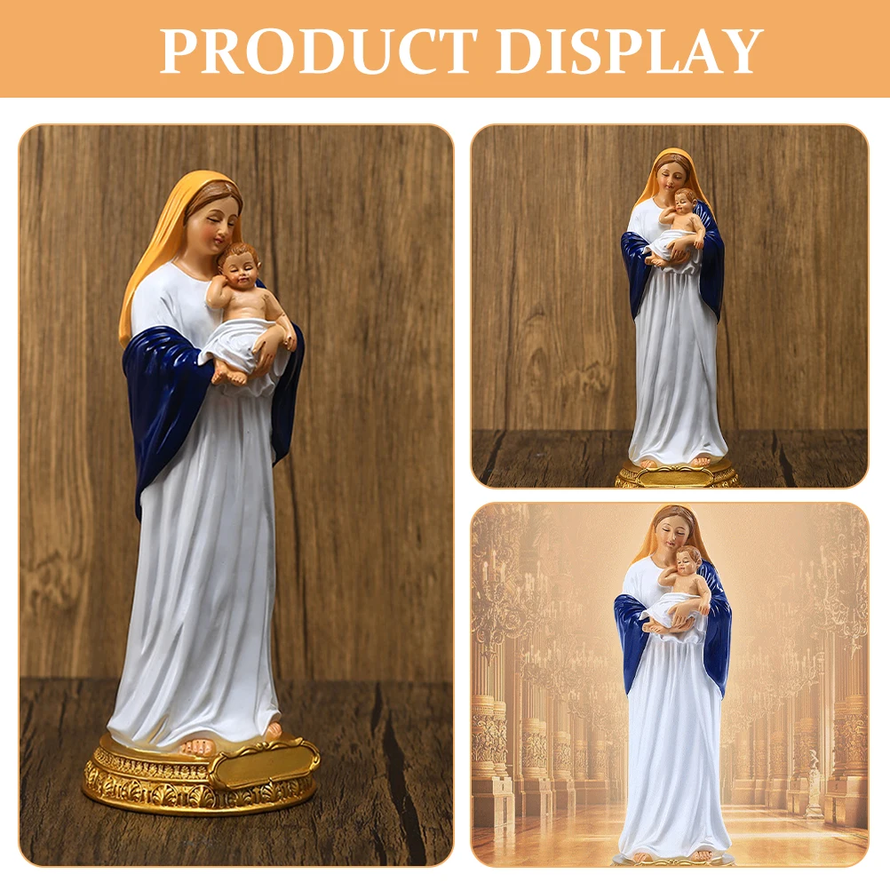 

Virgin Mary and Baby Resin Desktop Ornament Classical Craft Religious Catholicism Statue Home Decor Virgin Mary Statue
