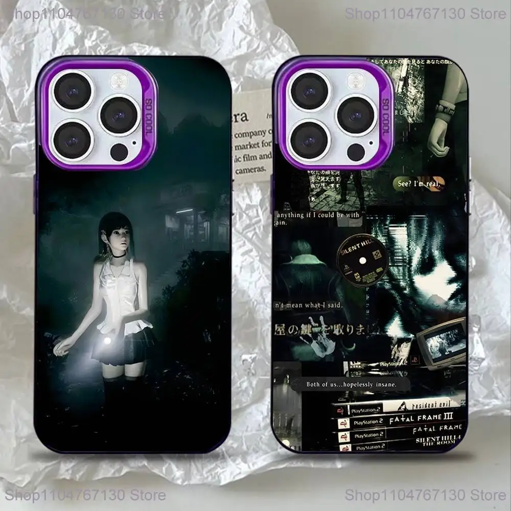 

S-Silent Horror Hill Game Phone Case For iPhone 16,15,14,13,12,11,Mini,Pro,SE,MAX Purple Matte Silicone Cover