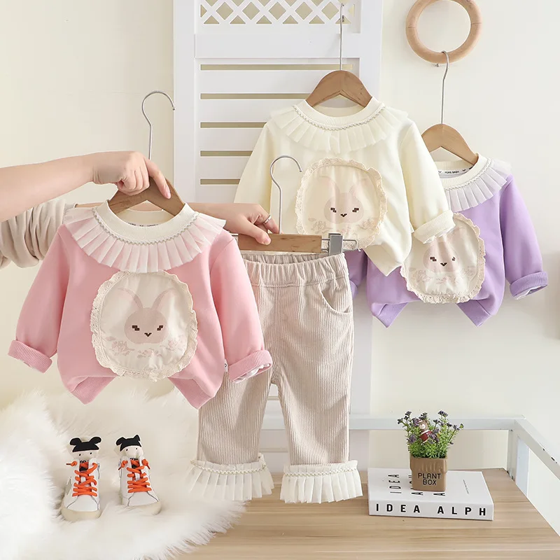

Girls Clothes Sets Spring Autumn 2025 Children Cute Sweatshirts Tops Pants 2pcs Princess Suit For Baby T-shirts Tracksuits Kids