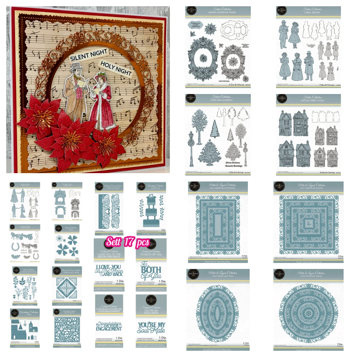 2026 Holly Snowflake Ovals Christmas Elements Ornate Poinsettia Frame Die DIY Scrapbooking Card Creative Expressions Crafts Dies