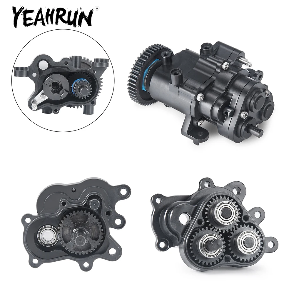 Yeahrun-rcカー用の金属製伝送ギアボックス、2スピードセンター、アップグレード部品、1:10 TRX-4 TRX-6