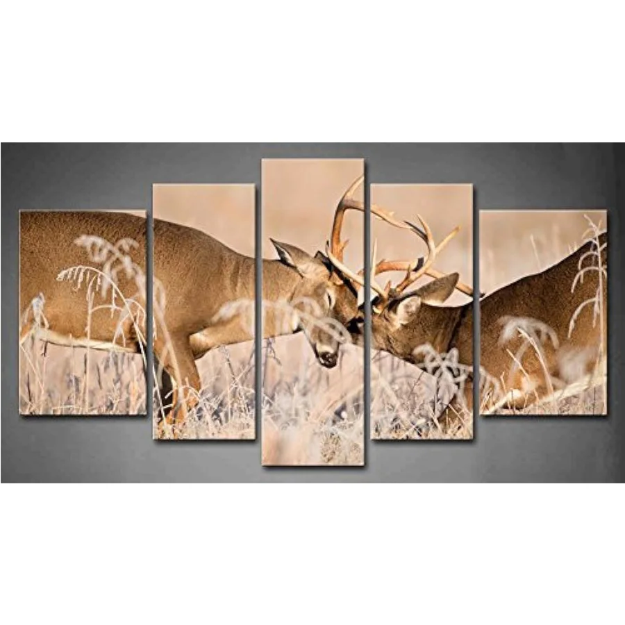 

5 Panel Wall Art White Tailed Deer Bucks diy diamond Painting animal Pictures full drill diamond embroidery mosaic home decor