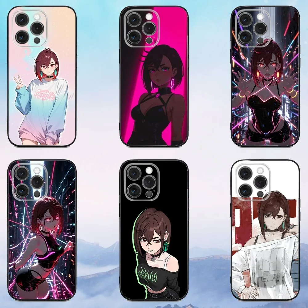 

M-Momo Ayase D-Dandadan Phone Case For iPhone 16e,16,15,14,13,12,11,Pro,X,XS,Max,XR,Plus,Mini Soft Black Cover