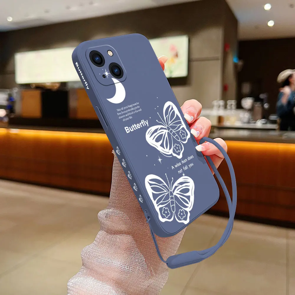 Cute Black White Butterfly Phone Case For VIVO Y20 Y30 Y50 Y33T Y11 Y12S Y15 Y17 Y19 Y21 IQOO11 V23 V23E V21 X90 S1 Pro 5G Cover