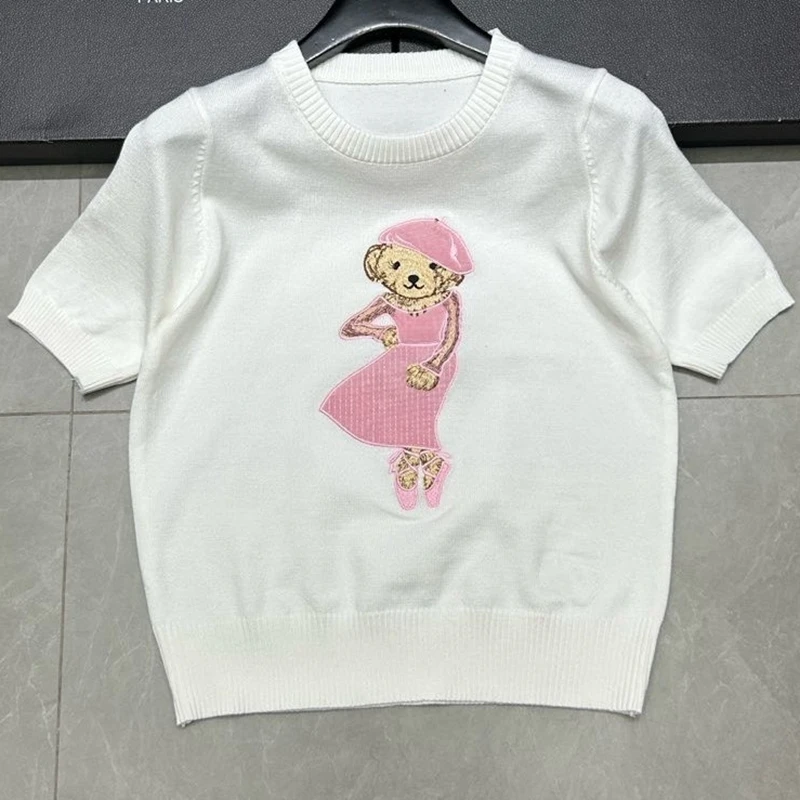 

2025 summer Knit Pullover Sweater For Women Luxury Brand Design Knitwear Top Outerwears Pull Jerseys Jumper Y2K Clothes T-shirt