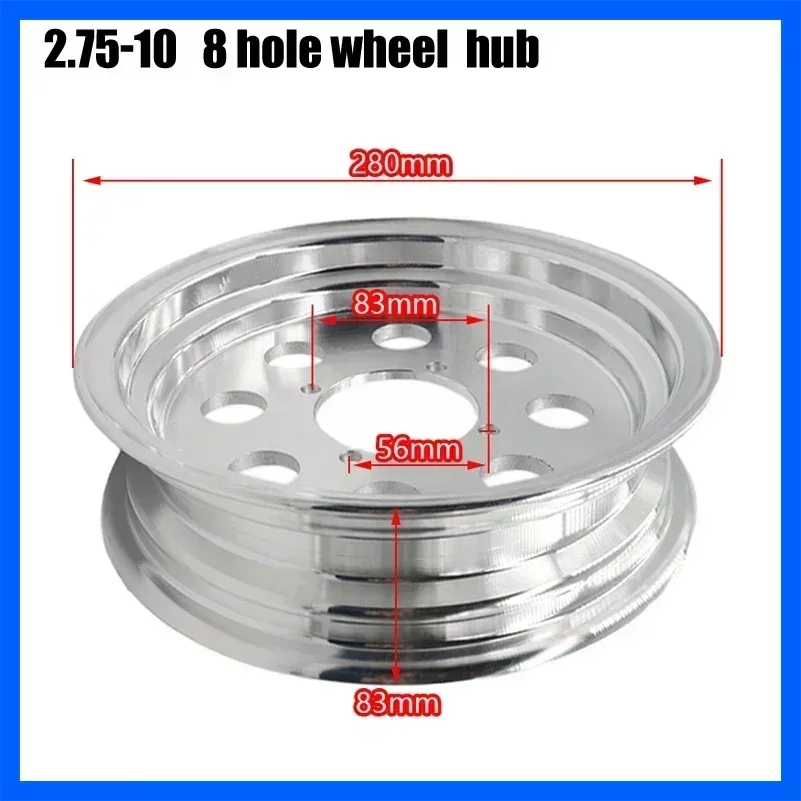 Monkey Bike Motorcycle Accessories Modified 2.75-8 Front or 3.50-8 Rear Aluminium Alloy Wheel Hub 10 Inch Wheels Vacuum Rims