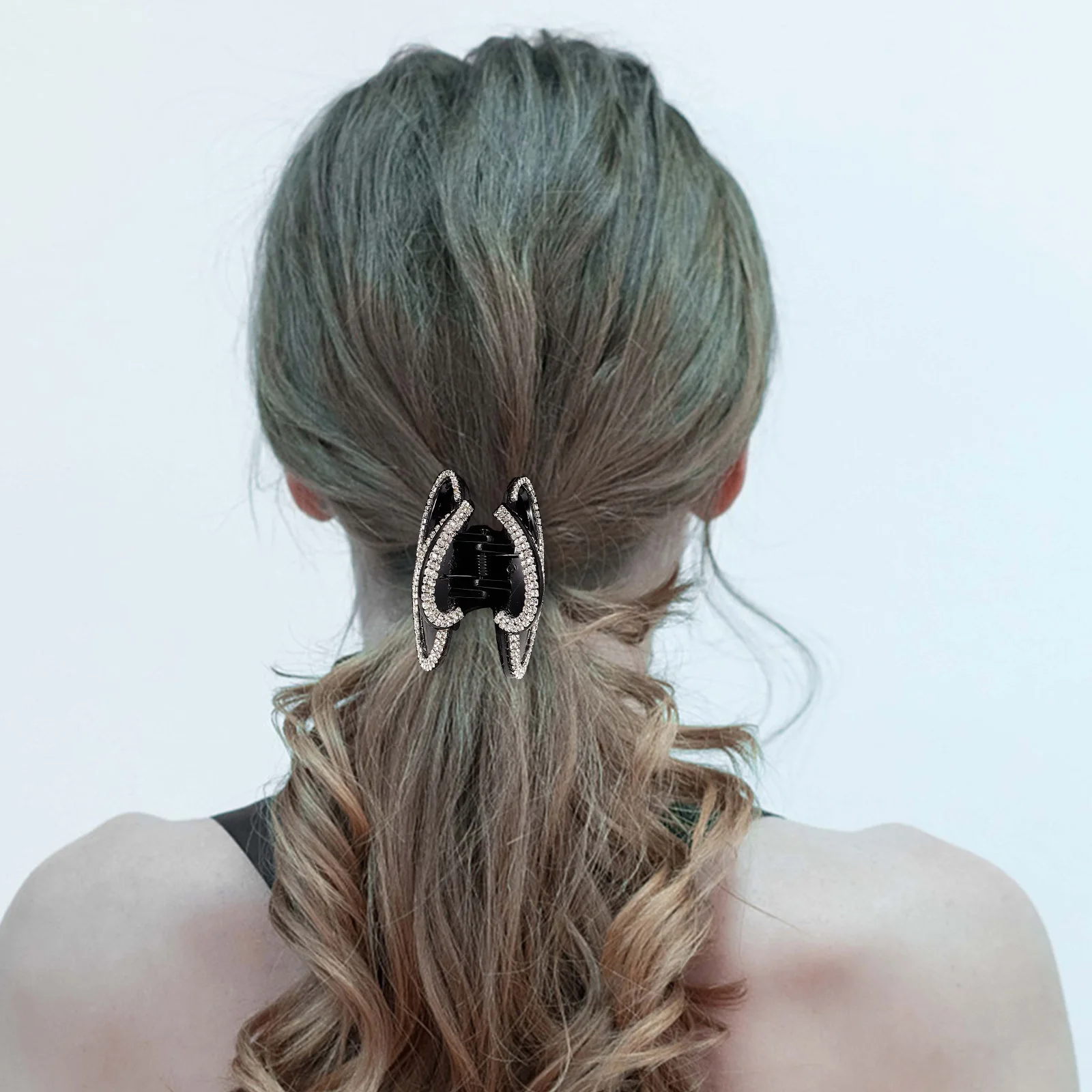 

1pc Acrylic Rhinestone Jaw Clip Women Hairpin Bun Accessories Clamp Lady Clips Hairstyling Tool Durable Lightweight