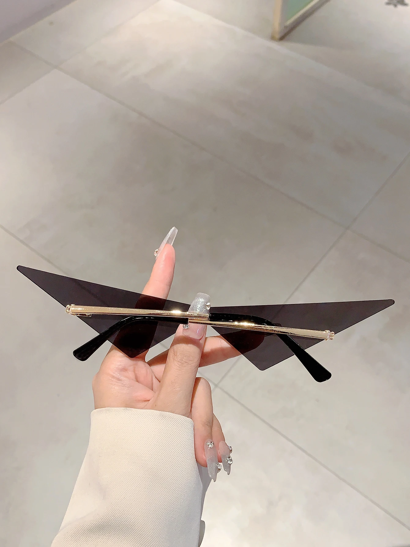 KAMMPT Randlose Dreieck Sonnenbrille Männer Neue Mode Hip-hop Einfarbig Outdoor Shades Frauen Trendy Marke Design Rave Sonnenbrille – Detail 11