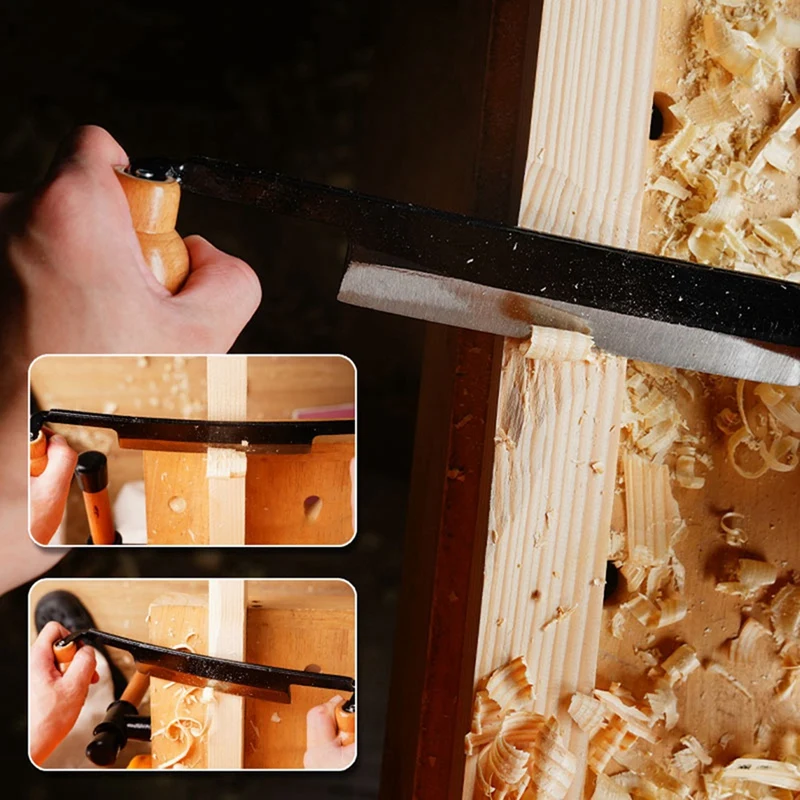 Couteau de calcul avec lame en acier à haute teneur en carbone, outil à main d\'écorce de bois, manche en bois, outil de travail de calcul, facile à