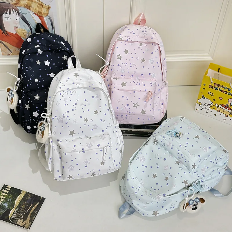 New Student Backpack Fashionable and High-quality Nylon Women's Backpack Cute and Versatile Girls' Multifunctional Backpack